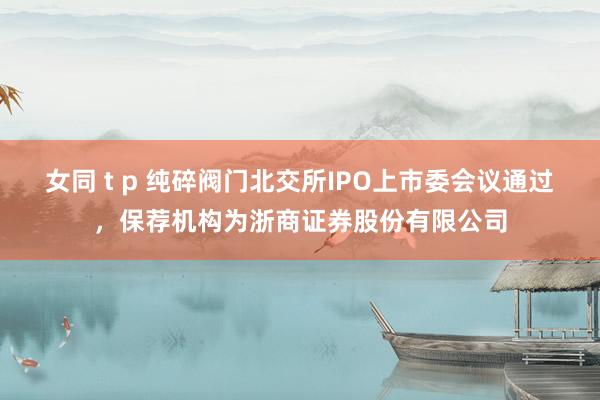 女同 t p 纯碎阀门北交所IPO上市委会议通过，保荐机构为浙商证券股份有限公司