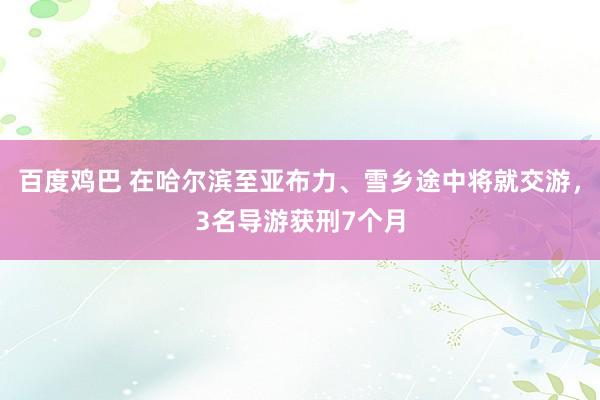 百度鸡巴 在哈尔滨至亚布力、雪乡途中将就交游，3名导游获刑7个月