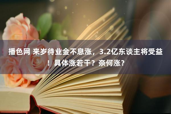 播色网 来岁待业金不息涨，3.2亿东谈主将受益！具体涨若干？奈何涨？