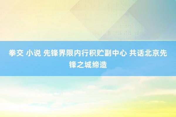 拳交 小说 先锋界限内行积贮副中心 共话北京先锋之城缔造