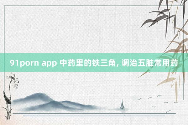 91porn app 中药里的铁三角, 调治五脏常用药