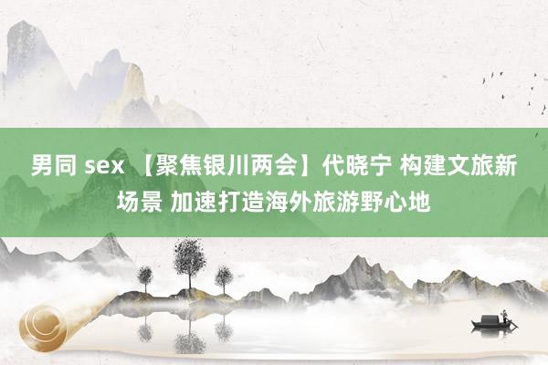 男同 sex 【聚焦银川两会】代晓宁 构建文旅新场景 加速打造海外旅游野心地