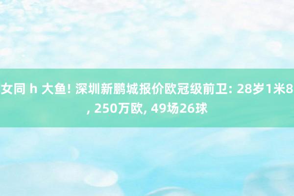 女同 h 大鱼! 深圳新鹏城报价欧冠级前卫: 28岁1米8, 250万欧, 49场26球