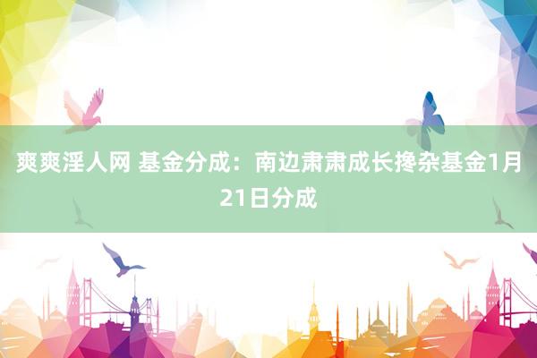 爽爽淫人网 基金分成：南边肃肃成长搀杂基金1月21日分成