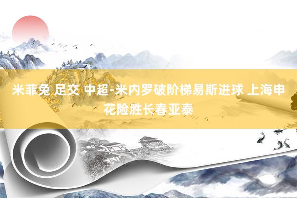 米菲兔 足交 中超-米内罗破阶梯易斯进球 上海申花险胜长春亚泰