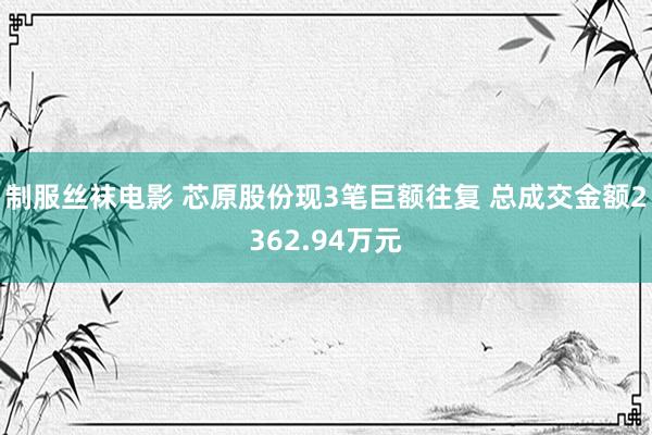 制服丝袜电影 芯原股份现3笔巨额往复 总成交金额2362.94万元