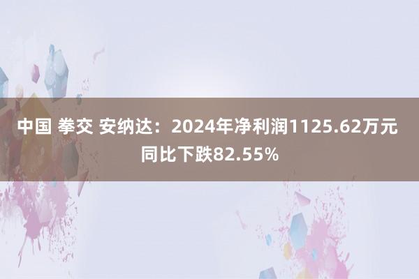 中国 拳交 安纳达：2024年净利润1125.62万元 同比下跌82.55%