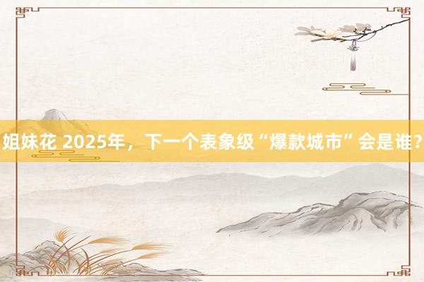 姐妹花 2025年，下一个表象级“爆款城市”会是谁？