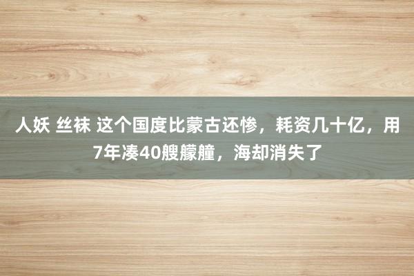 人妖 丝袜 这个国度比蒙古还惨，耗资几十亿，用7年凑40艘艨艟，海却消失了