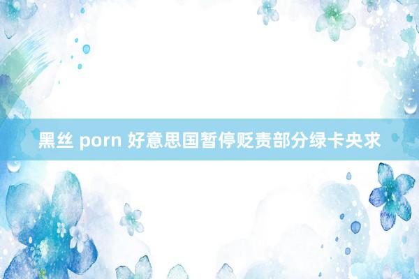 黑丝 porn 好意思国暂停贬责部分绿卡央求