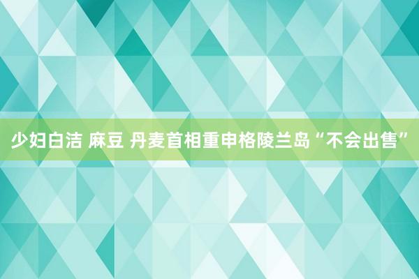少妇白洁 麻豆 丹麦首相重申格陵兰岛“不会出售”
