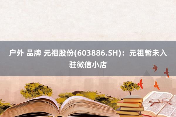 户外 品牌 元祖股份(603886.SH)：元祖暂未入驻微信小店