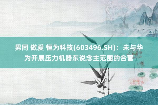 男同 做爱 恒为科技(603496.SH)：未与华为开展压力机器东说念主范围的合营