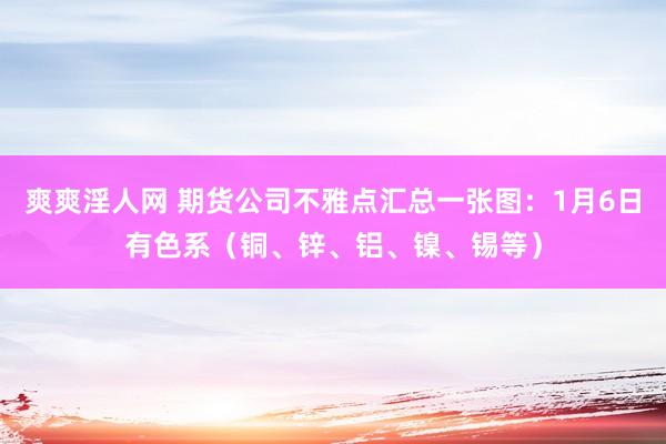 爽爽淫人网 期货公司不雅点汇总一张图：1月6日有色系（铜、锌、铝、镍、锡等）