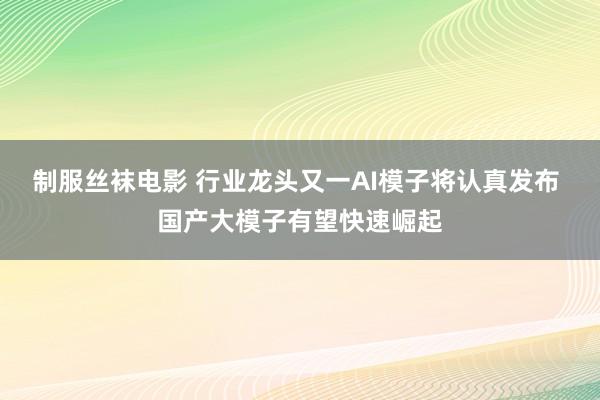 制服丝袜电影 行业龙头又一AI模子将认真发布 国产大模子有望快速崛起
