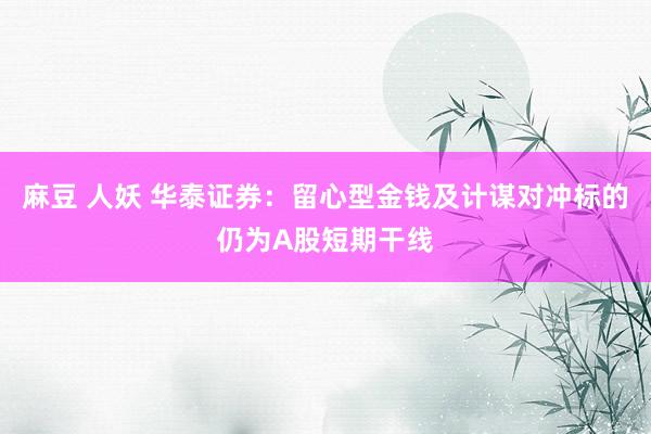 麻豆 人妖 华泰证券：留心型金钱及计谋对冲标的仍为A股短期干线