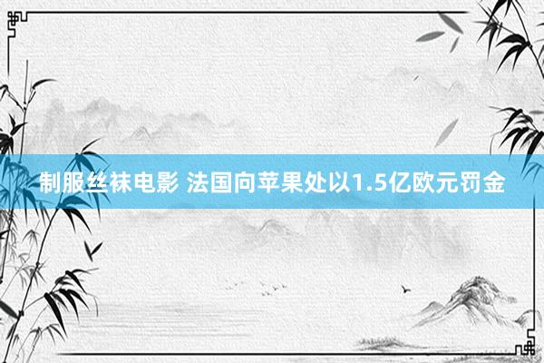 制服丝袜电影 法国向苹果处以1.5亿欧元罚金