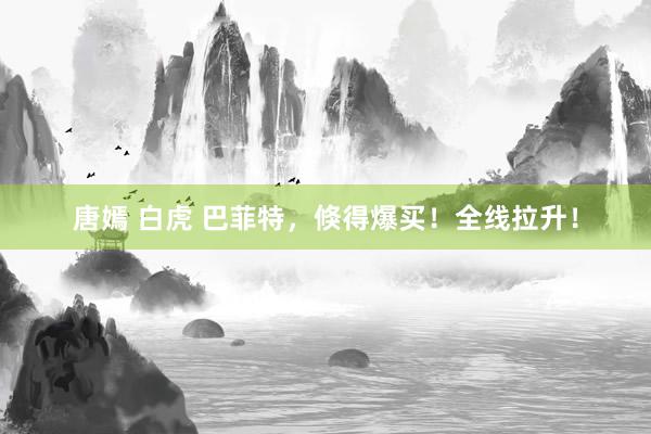 唐嫣 白虎 巴菲特，倏得爆买！全线拉升！