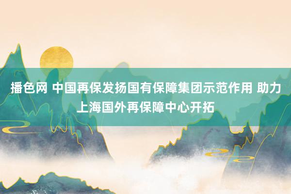 播色网 中国再保发扬国有保障集团示范作用 助力上海国外再保障中心开拓