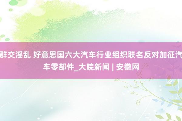 群交淫乱 好意思国六大汽车行业组织联名反对加征汽车零部件_大皖新闻 | 安徽网