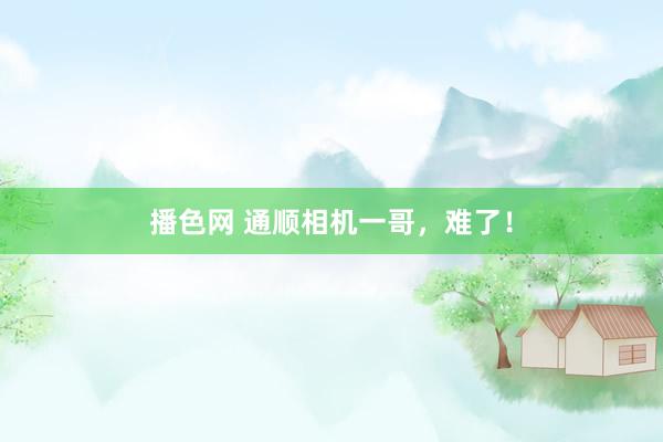 播色网 通顺相机一哥，难了！