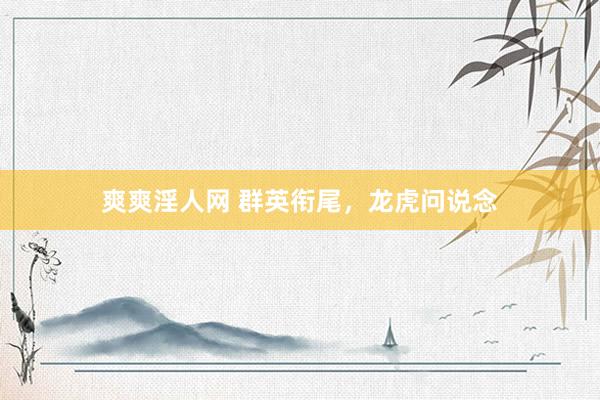 爽爽淫人网 群英衔尾，龙虎问说念
